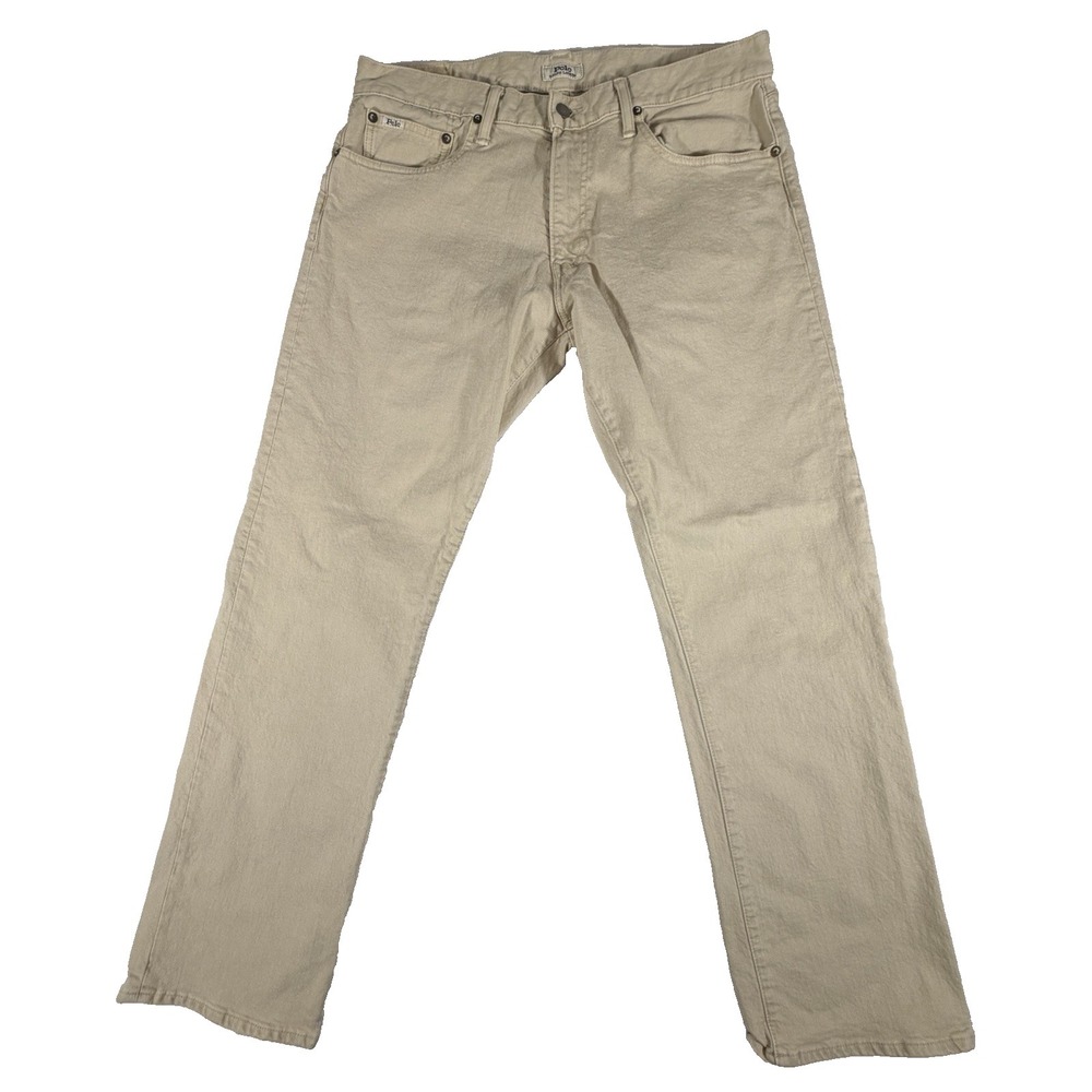Polo Ralph Lauren Jeans Men's 34x32 Cream‎ Ivory Classic Fit Denim Stretch